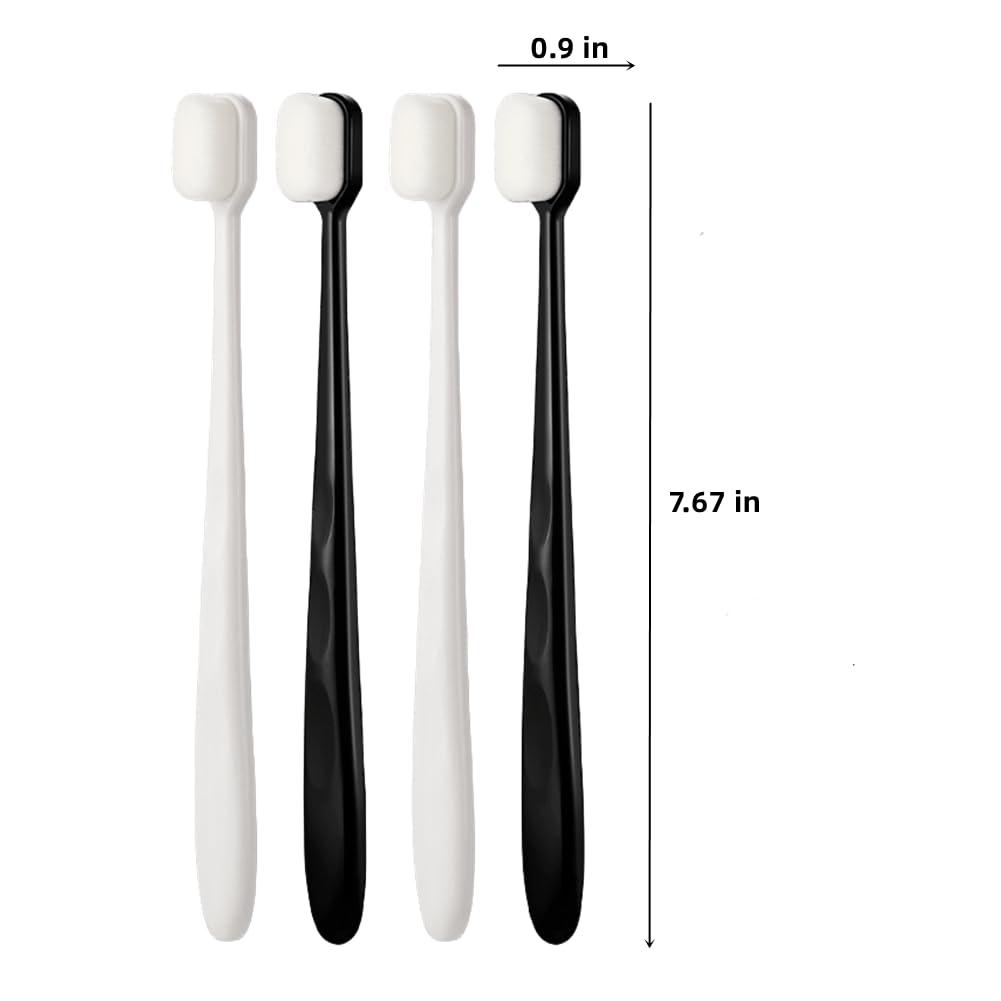 BQB BQB 6 Pcs Extra Soft Toothbrush for Sensitive Teeth, Deep Clean Toothbrush, Manual Toothbrush, Good Cleaning Effect (Black)