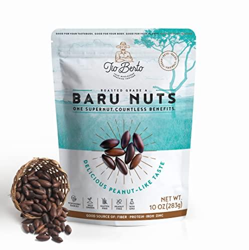 Tio Berto Baru Nuts Roasted, 10 oz Resealable Bag | Crunchy and Delicious | Suitable for Vegan, Gluten Free, Keto, Peanut Free Diets | High Protein Snacks | Premium Wild Supernuts | Healthy Snacks by Tio Berto