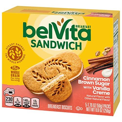 Belvita belVita Breakfast Sandwich Cinnamon Brown Sugar with Vanilla Creme Breakfast Biscuits, 5 Packs (2 Sandwiches Per Pack)