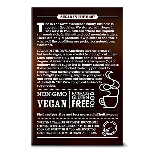 In The Raw Sugar In The Raw Granulated Turbinado Cane Sugar Cubes, No Added Flavors or erythritol, Pure Natural Sweetener, Hot & Cold Drinks, Coffee, Vegan, Gluten-Free, Non-GMO, 25 Counts (12-Pack)