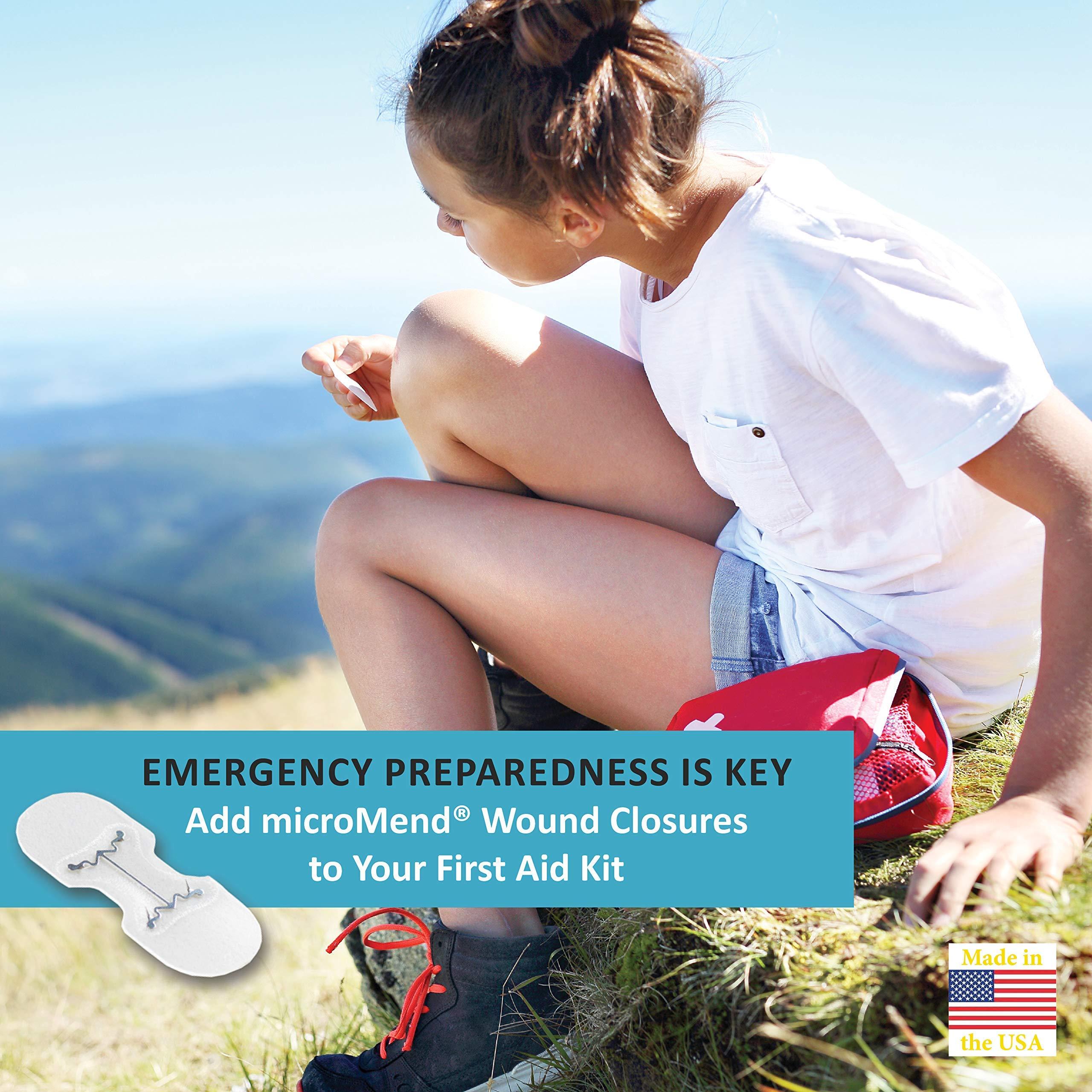 microMend microMend Emergency Wound Closures Surgical Quality Laceration Repair Without Stitches - Think Ahead - Be Prepared - Add to Your Survival Kit, Camping Gear (Multi Pack - 3 Packs of 2 Medium Devices)