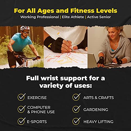 CopperJoint CopperJoint Fingerless Compression Gloves – Copper Infused Designed to Support your hands - Rapid Recovery and Pain Relief, All Lifestyles - Pair (Medium)