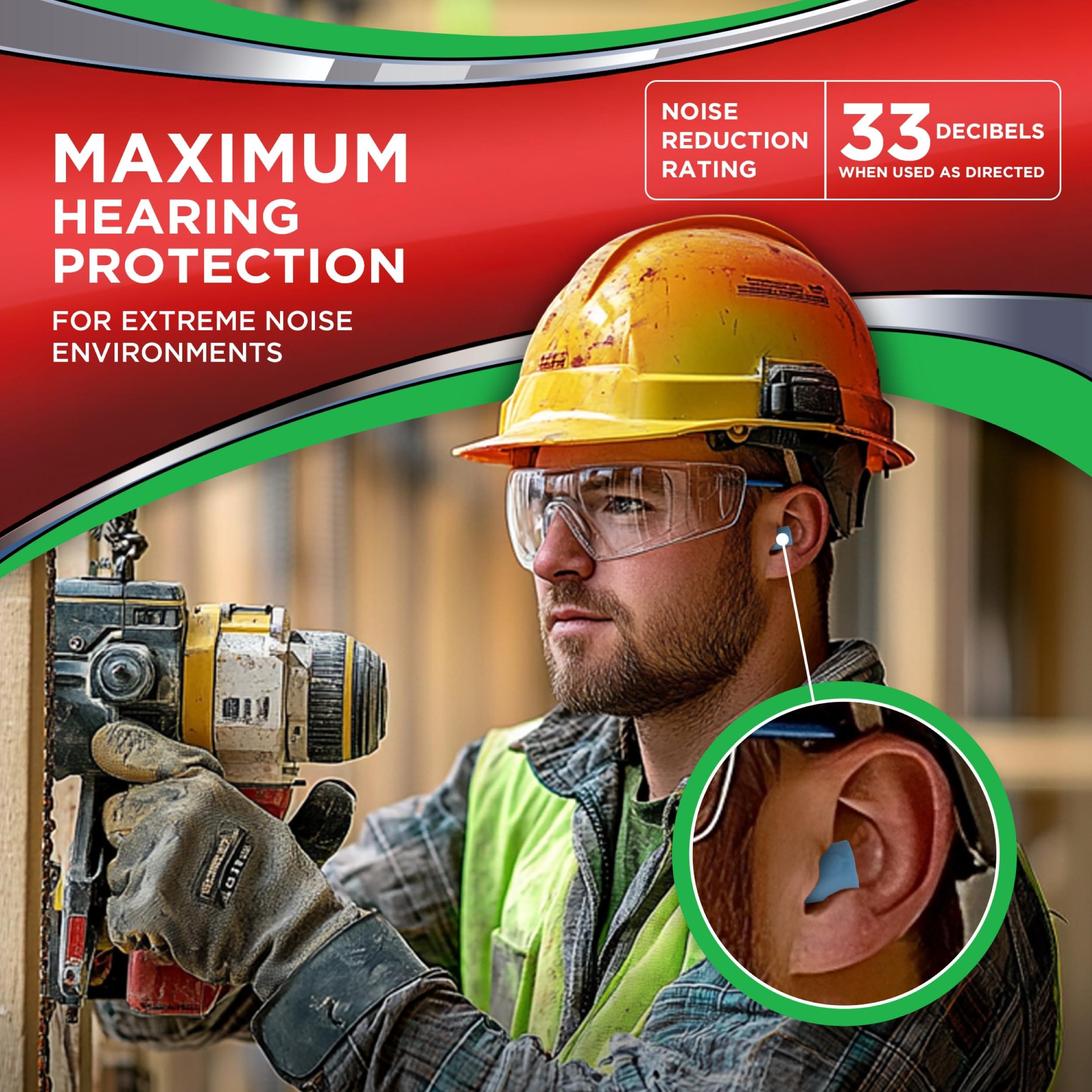 Hearos HEAROS Xtreme Protection Foam Ear Plugs, 33dB NRR 33, 200 Pairs (Blue)