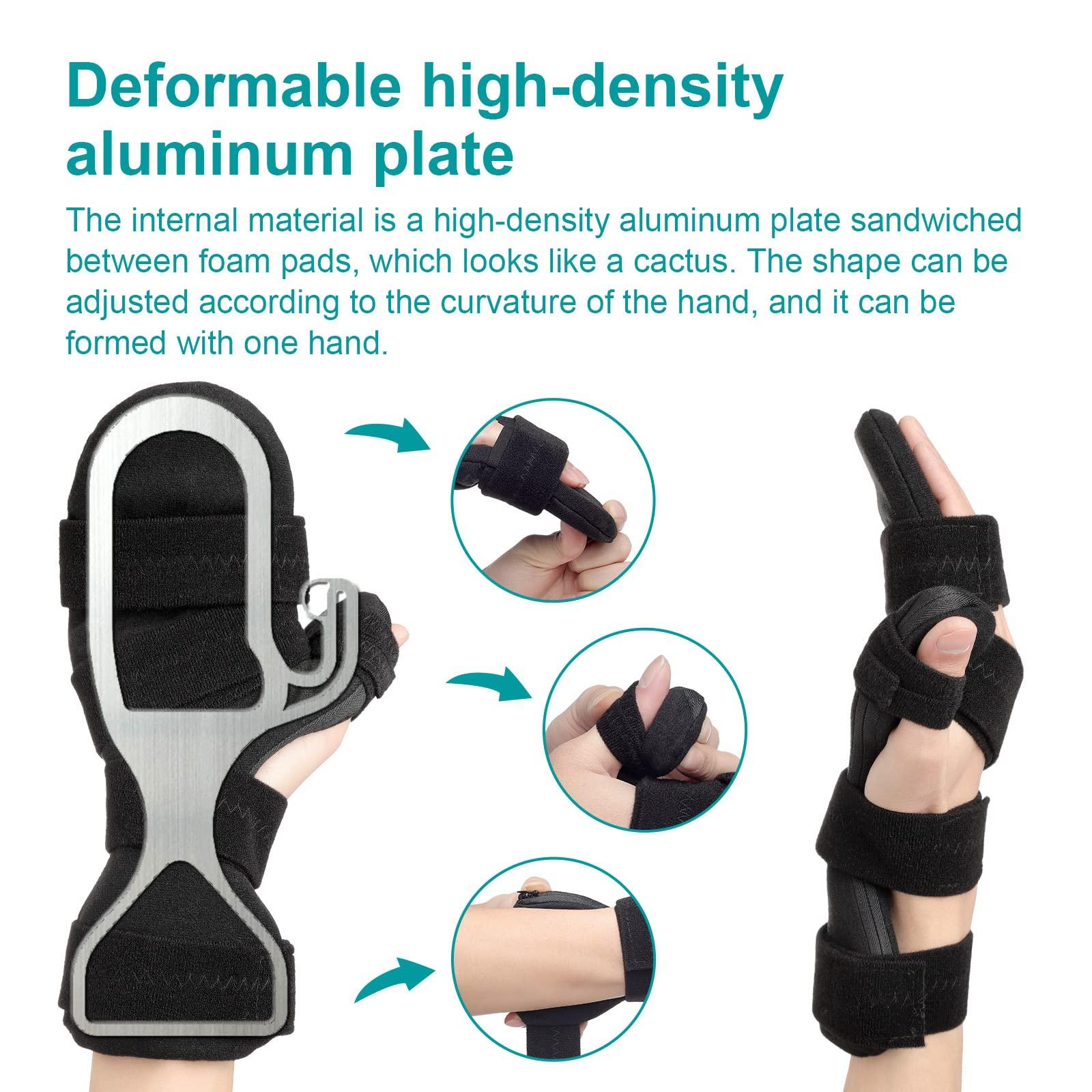 Sylong Sylong Stroke Resting Hand Splint Carpal Tunnel Wrist Brace Night Immobilizer, Finger Stabilizer Wrap - for Muscle Atrophy Rehabilitation, Arthritis, Tendonitis, Carpal Tunnel Pain