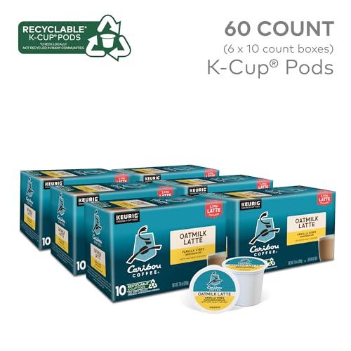 Caribou Coffee Caribou Coffee Vanilla Vibes Oatmilk Latte, One Step Latte Single Serve Keurig K-Cup Pods, 60 Count (6 Packs of 10)