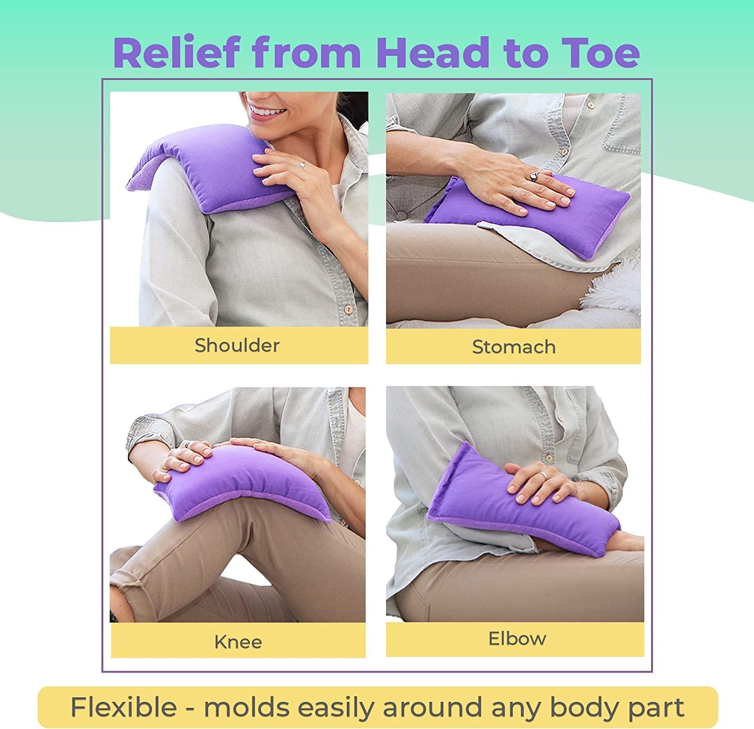 MY HEATING PAD My Heating Pad for a Better Comfort - Moist Microwavable Heating Pads for Joint Pain and Sore Muscles - Microwave Hot Pack Heat Pad for Cramps - Chilled or Heated Pad Therapy Pillow - 2 Packs Purple