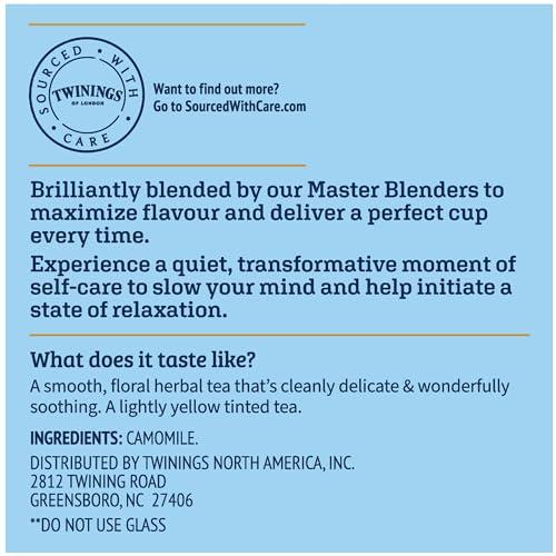 Twinings Twinings Pure Camomile Herbal Tea K-Cup Pods for Keurig, 12 Count (Pack of 6), Made with Pure Camomile Blossoms, Naturally Caffeine-Free, Enjoy Hot or Iced | Packaging May Vary