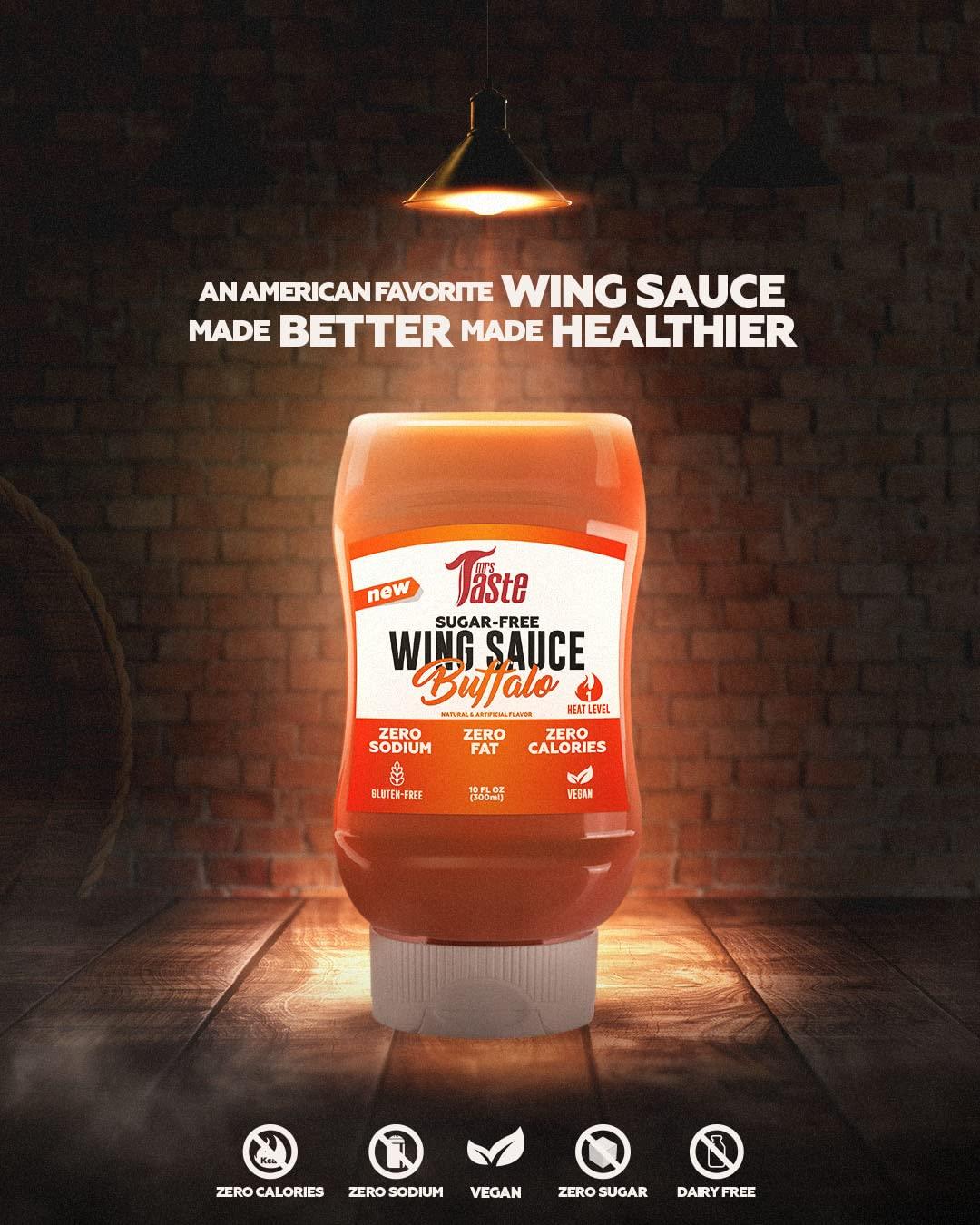 Mrs Taste Mrs Taste Sugar Free Sauce, Zero Calories, Zero Sodium, Zero Sugar, High Fiber, Keto Friendly, Paleo Friendly, Low Calorie Option, Condiments and Sauces (10 oz, Buffalo)