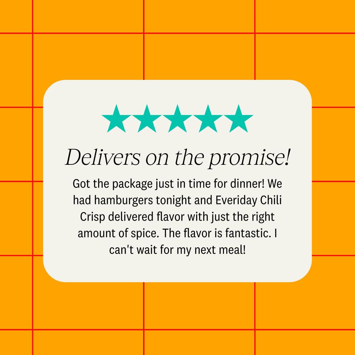 Everiday Foods EVERIDAY Mala Chili Crisp | Fiery Sichuan Chili Oil Made with Extra Virgin Olive Oil | Hot Sauce Alternative | All-Natural, Gluten-Free, Vegan, Keto, Whole30 Approved | 4.2 oz