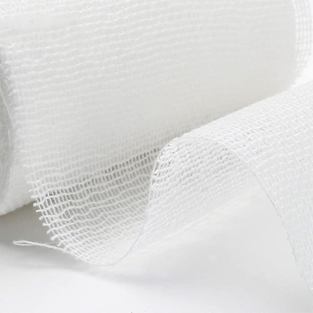 Bolesen Gauze Bandage Roll 6CM*6M 100% Cotton Gauze Rolls Bandages for Primary Wound Dressing Support 10 Rolls (Pack of 5)