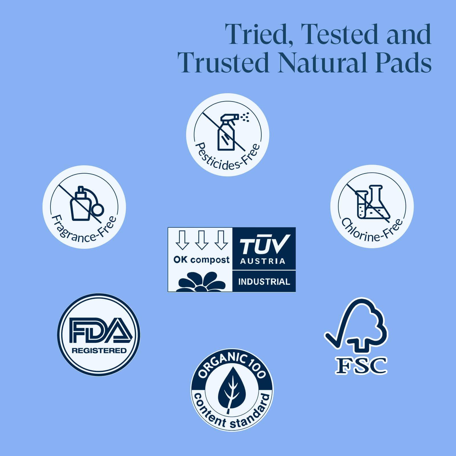 RPE Life 100% Organic Overnight Pads for Women, Ultra Thin Extra Heavy Flow Sanitary Pads with Wings Cotton Menstrual Pads Extra Coverage Period Pads Super Absorbency Feminine Pads (Overnight, Size 5, 72 Ct)