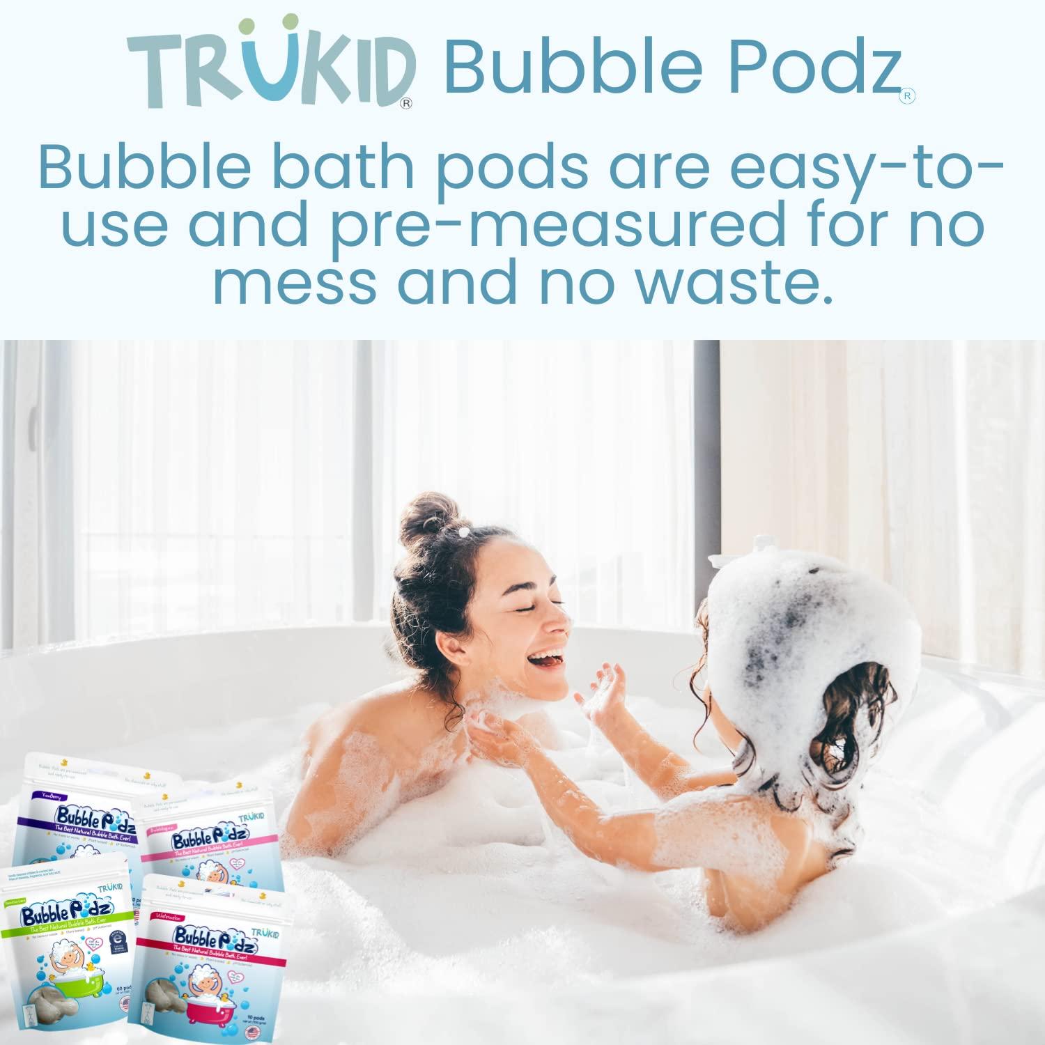 TruKid TruKid Bubble Podz Bubble Bath for Baby & Kids, NEA-Accepted for Eczema, Gentle Refreshing Colloidal Oatmeal Bath Bomb for Sensitive Skin, pH Balance 7 for Eye Sensitivity, Unscented (10 Podz)