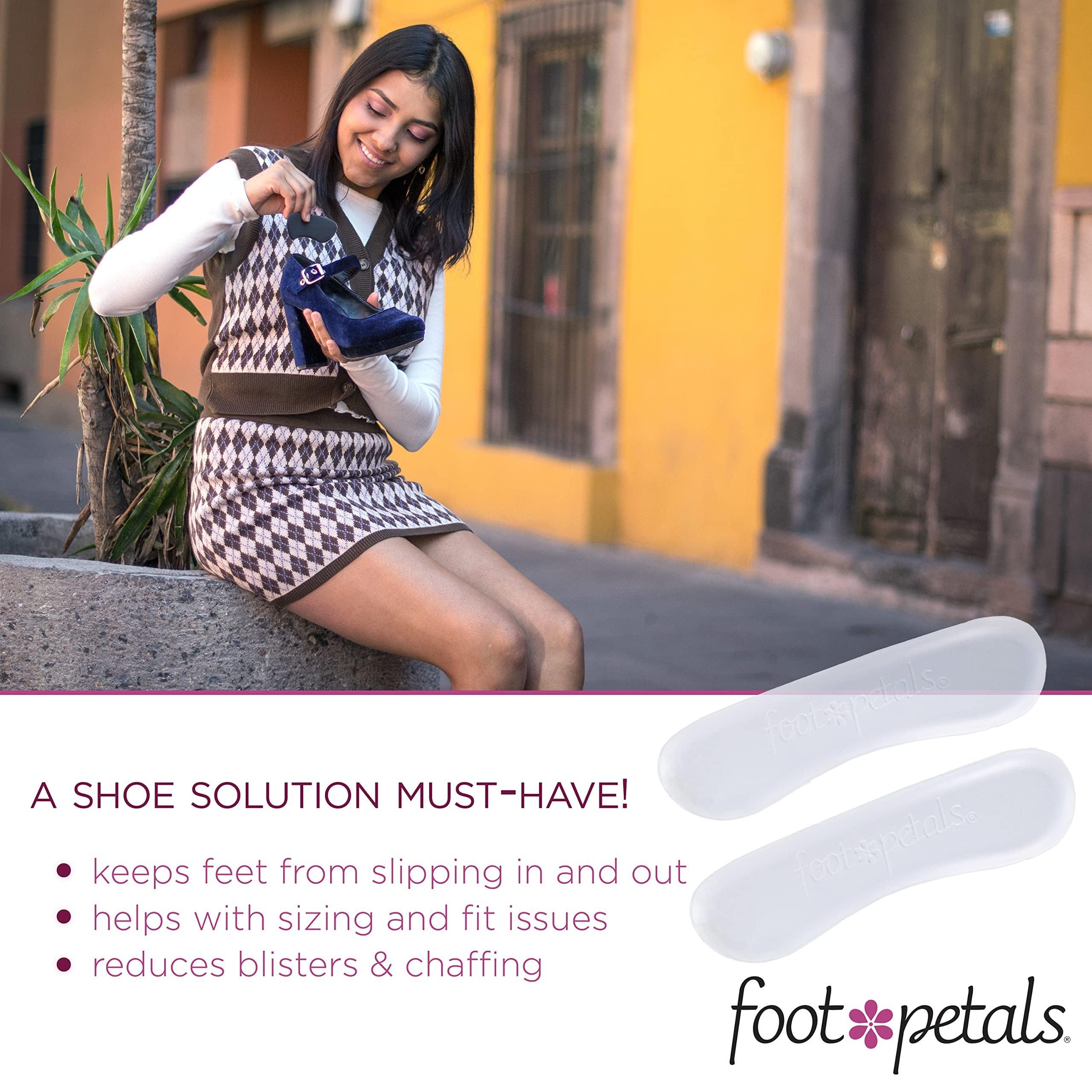 Foot Petals Foot Petals Womens Back of Heel Cushion Inserts, Heel Protectors, Comfortable Heel Grip for Pain Relief and Sizing, 1 pair, Gel