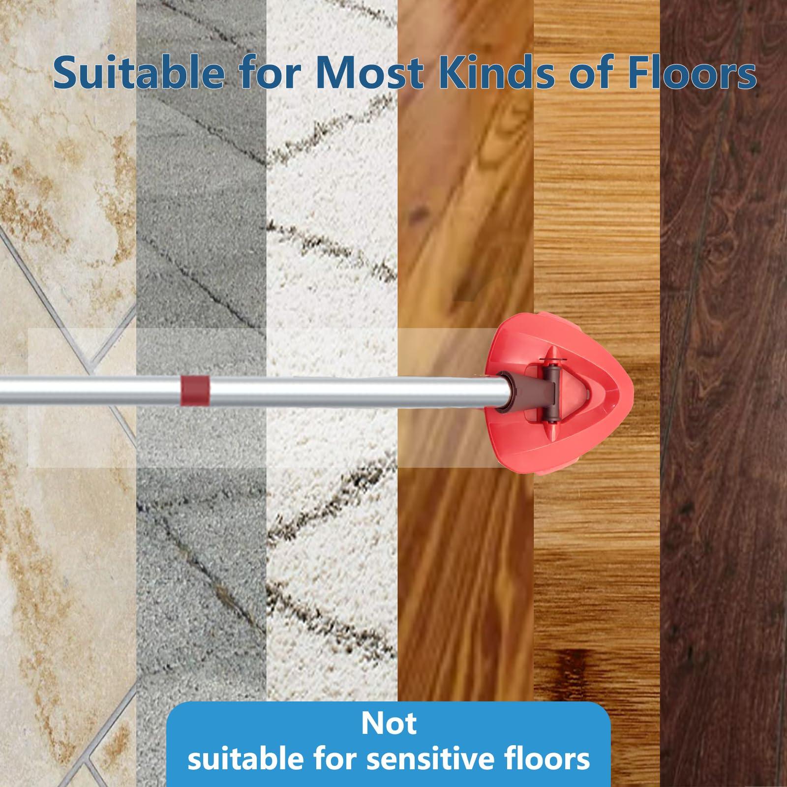 WAKAYOYO Spin Mop Scrub Brush for RinseClean 2 Tank System, Floor Scrubber Brush Head Replacement, Triangle Hard Bristle Cleaning Brush for Bathroom Kitchen Pool, Glass and Tile Walls