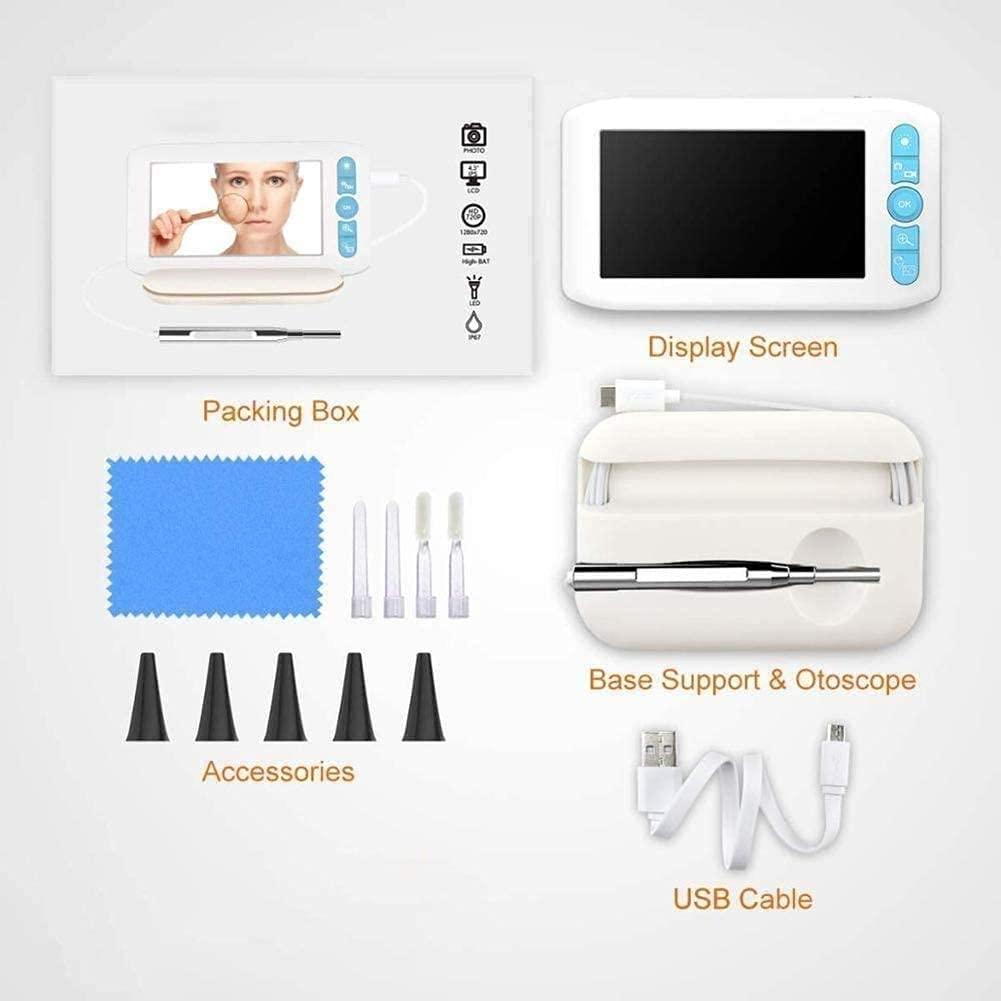 QIYUDS QIYUDS Ear Wax Removal Endoscope,Ear Wax Removal Camera with 4.3\" IPS Screen, 1280x1080 FHD Smart Visual Ear Cleaner with Camera Tool Kit, Plug & Play at Home Ear Infection Detector Ear Wax Remover Ot