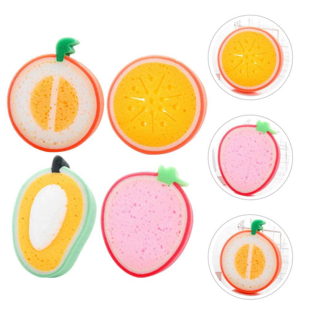 JECOMPRIS JECOMPRIS 12pcs Cleaning Sponge Cute Fruit-Shape Kitchen Sponge Washing Sponge Dish Cleaning Sponge Scrubber(4.72X4.72X1.38in)