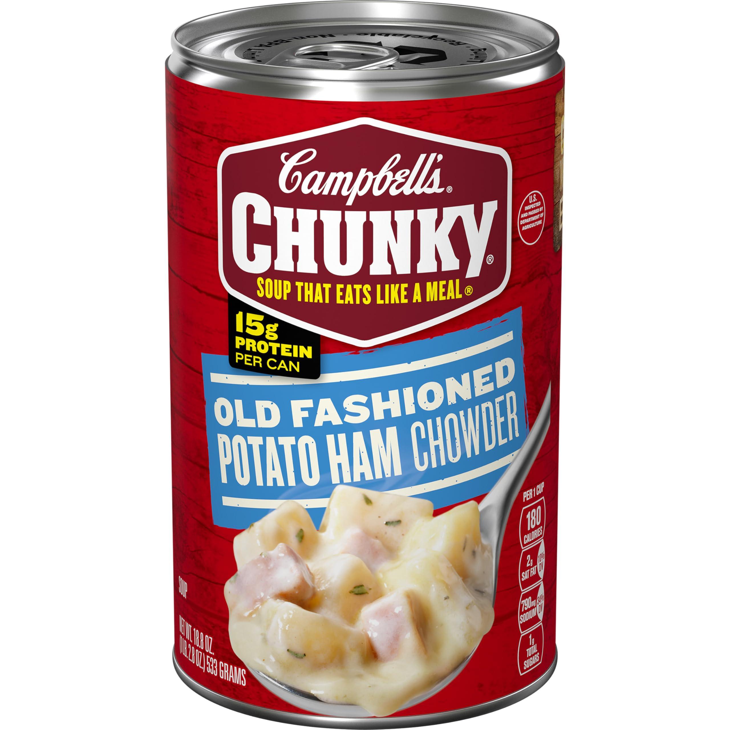 Campbell\'s Chunky Campbells Chunky Soup, Old Fashioned Potato Ham Chowder, 18.8 Oz Can