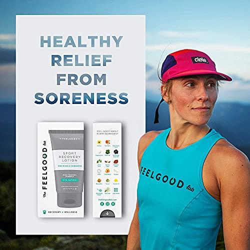 The Feel Good Lab Sport Recovery Lotion by The Feel Good Lab - 100% Natural, Clean Ingredients - Recover from Post-Workout Muscle Soreness and Sports Injuries (3.4oz, 2 Count)