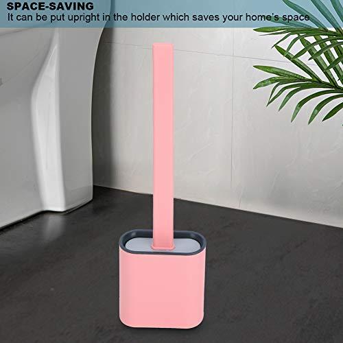01 Durable Toilet Bowl Cleaner Brush, Toilet Bowl Brush Cleaning Brush Set, for Bathroom Toilet(Pink)