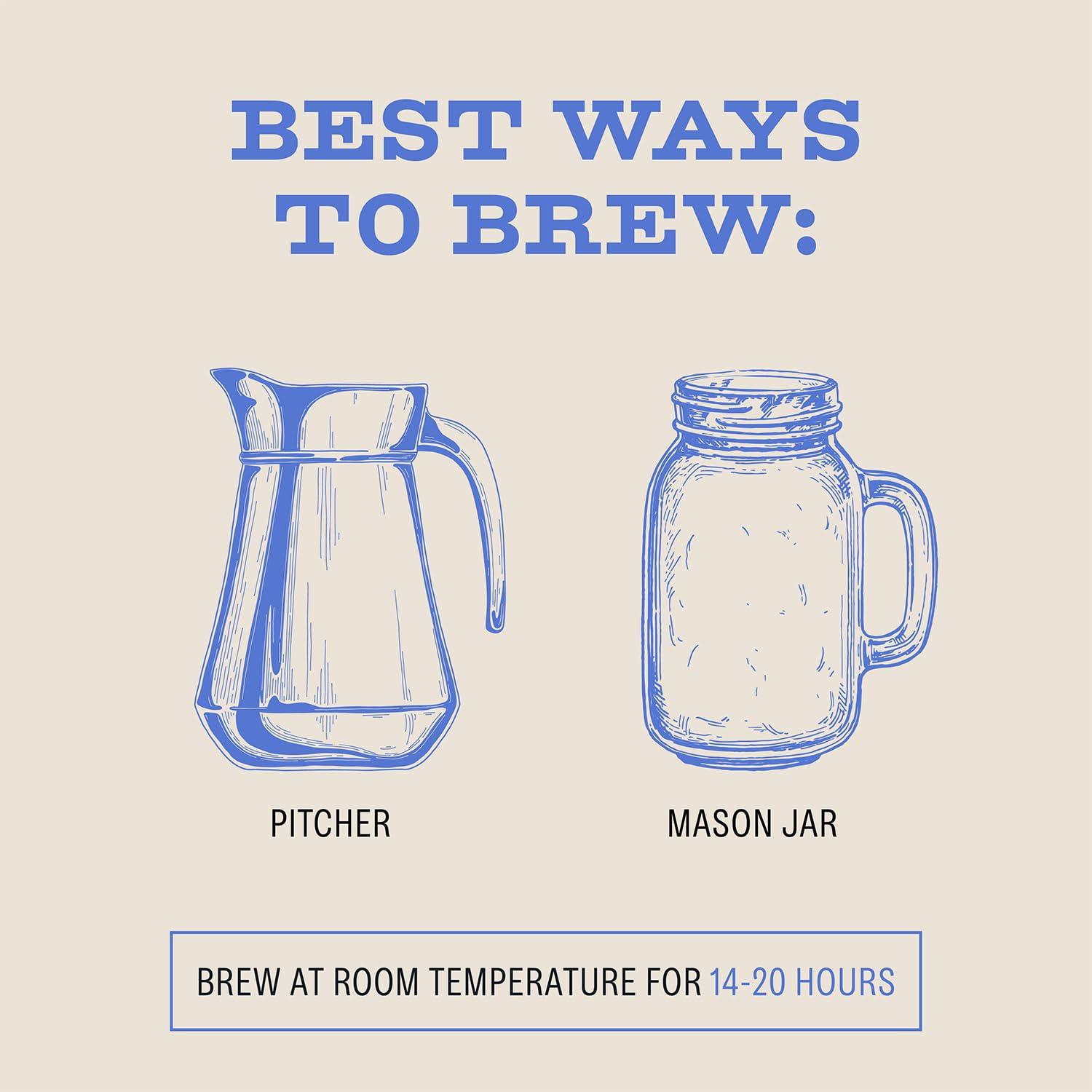 Bizzy Bizzy Organic Cold Brew Coffee | Dark & Bold Blend | Coarse Ground Coffee | Dark Roast | Micro Sifted | Specialty Grade | 100% Arabica | Brew Bags | 4 Count | Makes 14 Cups