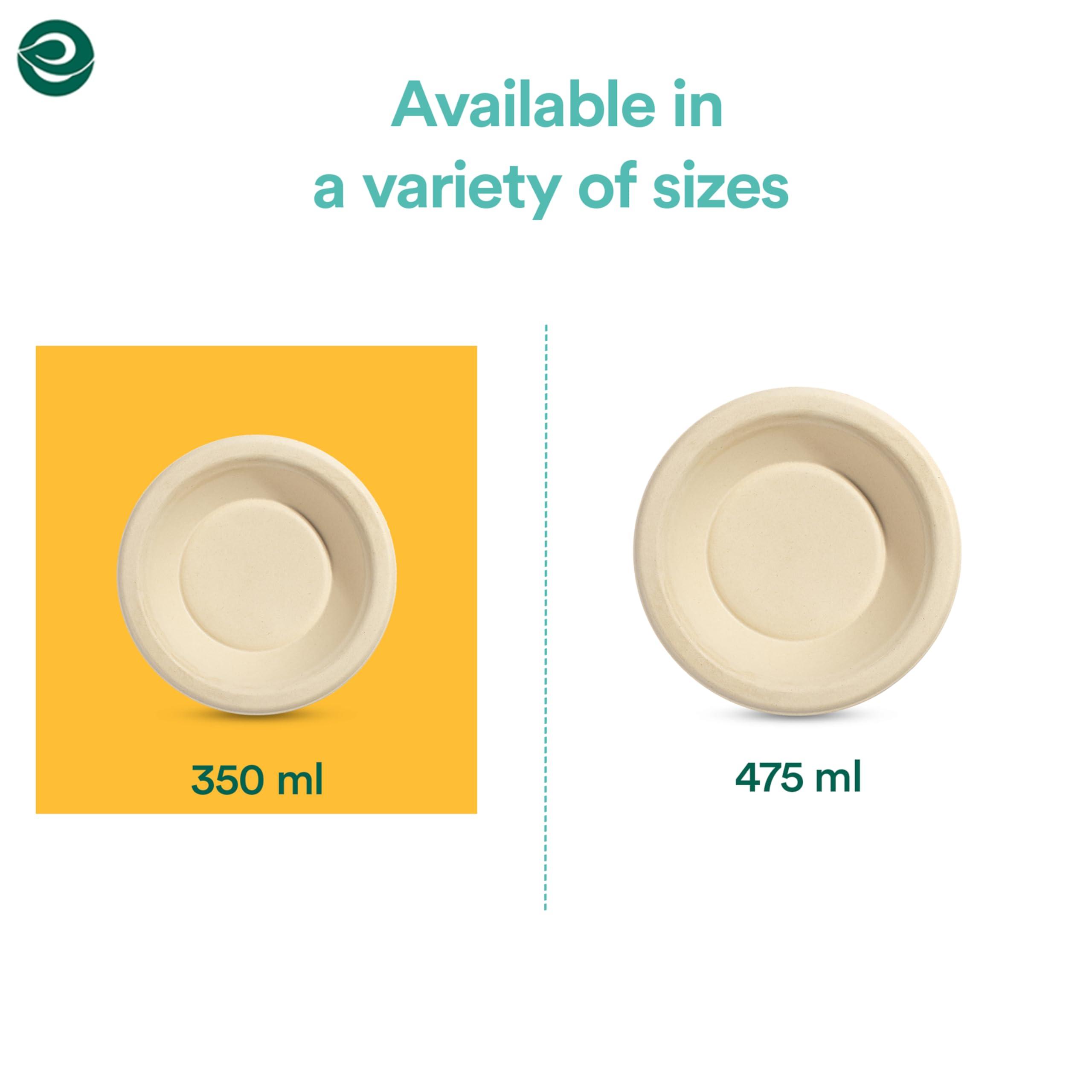 ECO SOUL ECO SOUL 100% Compostable 12 Oz Soup Bowls [4 Packs of 100] Disposable dessert bowls I Heavy duty paper bowl I Eco-friendly salad bowl I Biodegradable large Bowls