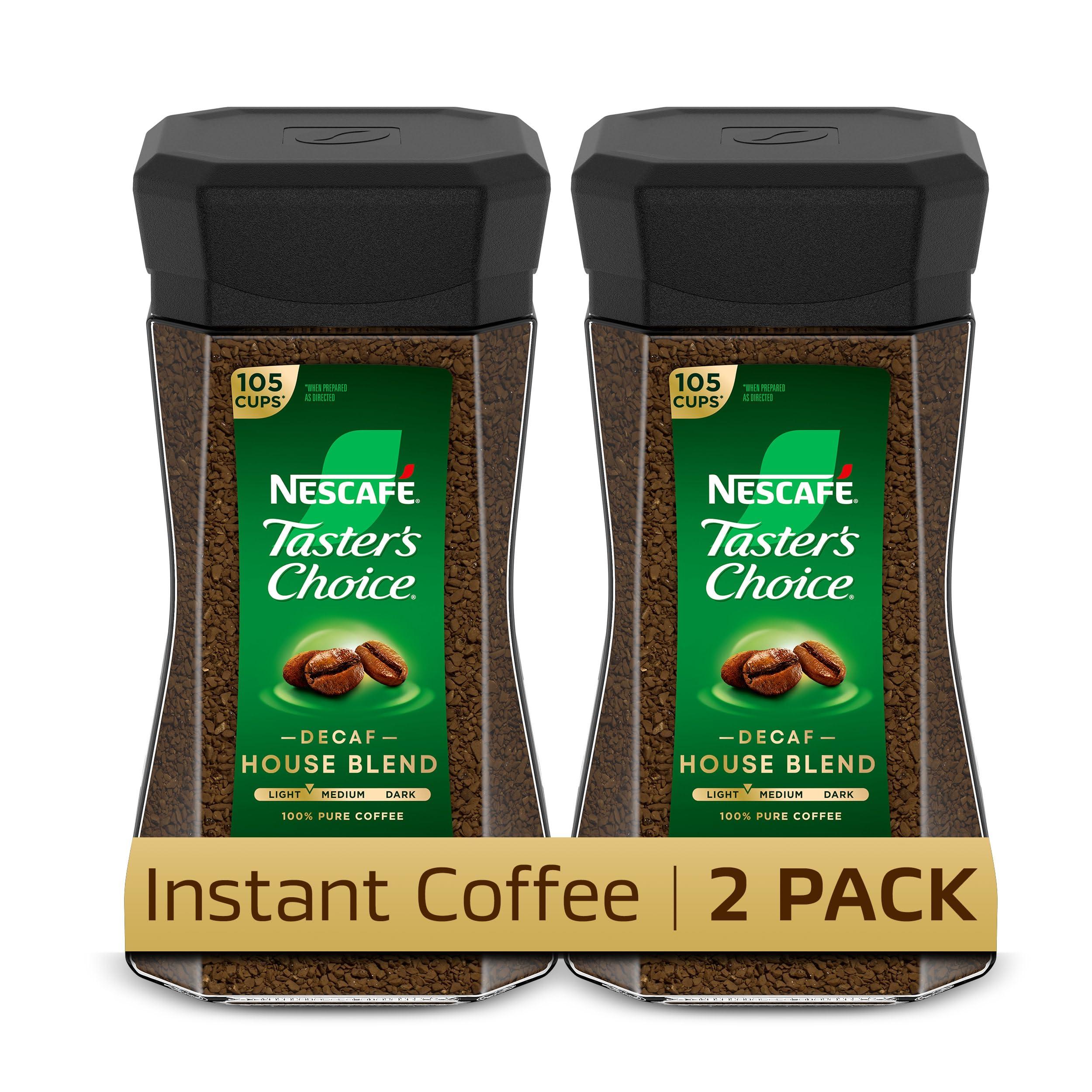 Taster\'s Choice NESCAF Taster\'s Choice Instant Coffee, Light Medium Roast, Decaf House Blend, 2 Jars (7 Oz Each)