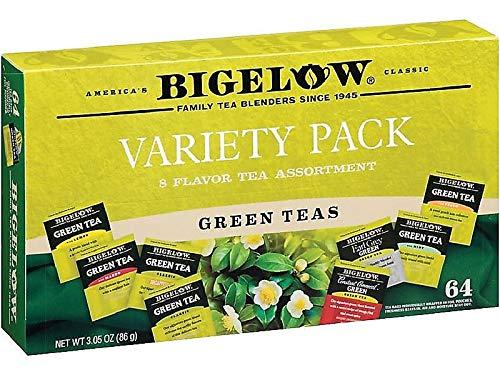 Bigelow Tea Bigelow 30568 Green Tea Assortment, Individually Wrapped, Eight Flavors, 64 Tea Bags/Box