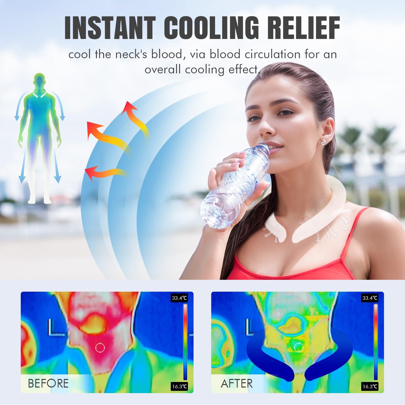 IGOHEALS Neck Cooling Tube - Reusable Ice Ring Neck Cooler Collar for Body in Hot Weather | Wearable 18/64 Frozen Cooling Neck Wraps Gel Pack for Outdoor Workers & Sports, Summer Heat & Flashes (1Pcs-White)
