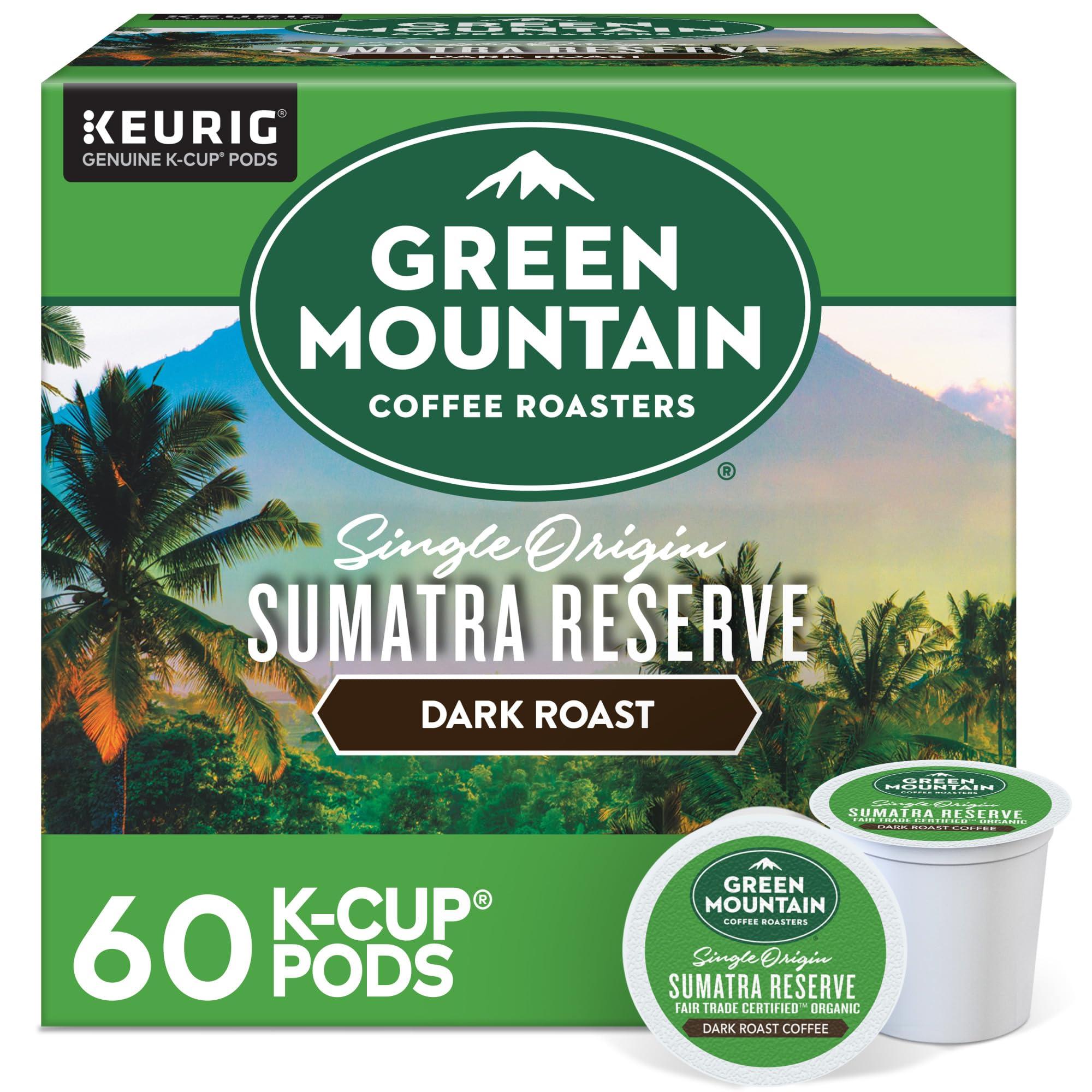 Green Mountain Coffee Roasters Green Mountain Coffee Roasters Sumatra Reserve, Keurig Single Serve K-Cup Pods, Dark Roast Coffee, 60 Count, (6 Packs of 10)