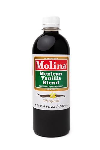 Molina Molina Mexican Natural Vanilla Blend with Pure Vanilla Extract, 33.86 Fl Oz. (2 Pack of 16.9oz Bottles)