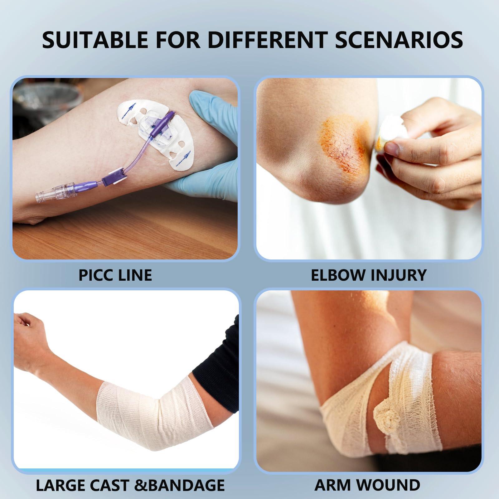 Divvsck Divvsck PICC Line Shower Cover, PICC Line Covers for Upper Arm, Reusable Waterproof IV & PICC Line Sleeve Protector for Chemotherapy Treatment, Broken Wound Elbow for bath Shower