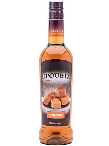 Sunny Sky Upouria French Vanilla & Caramel Coffee Syrup Flavoring, 2 of each Flavor, 100% Vegan, Gluten-Free, Kosher, 750 mL Bottles (Pack of 4) with 2 Coffee Syrup Pumps