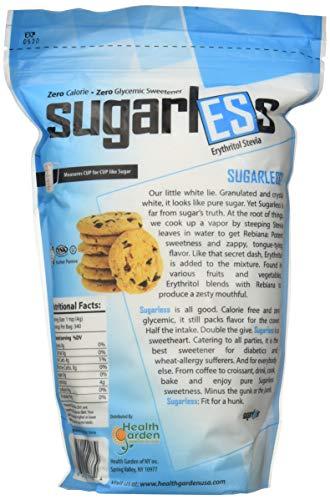 HEALTH GARDEN Health Garden Sugarless Erythritol and Stevia Blend Sweetener - All Natural - Non GMO - Kosher- Keto Friendly (3 lbs)