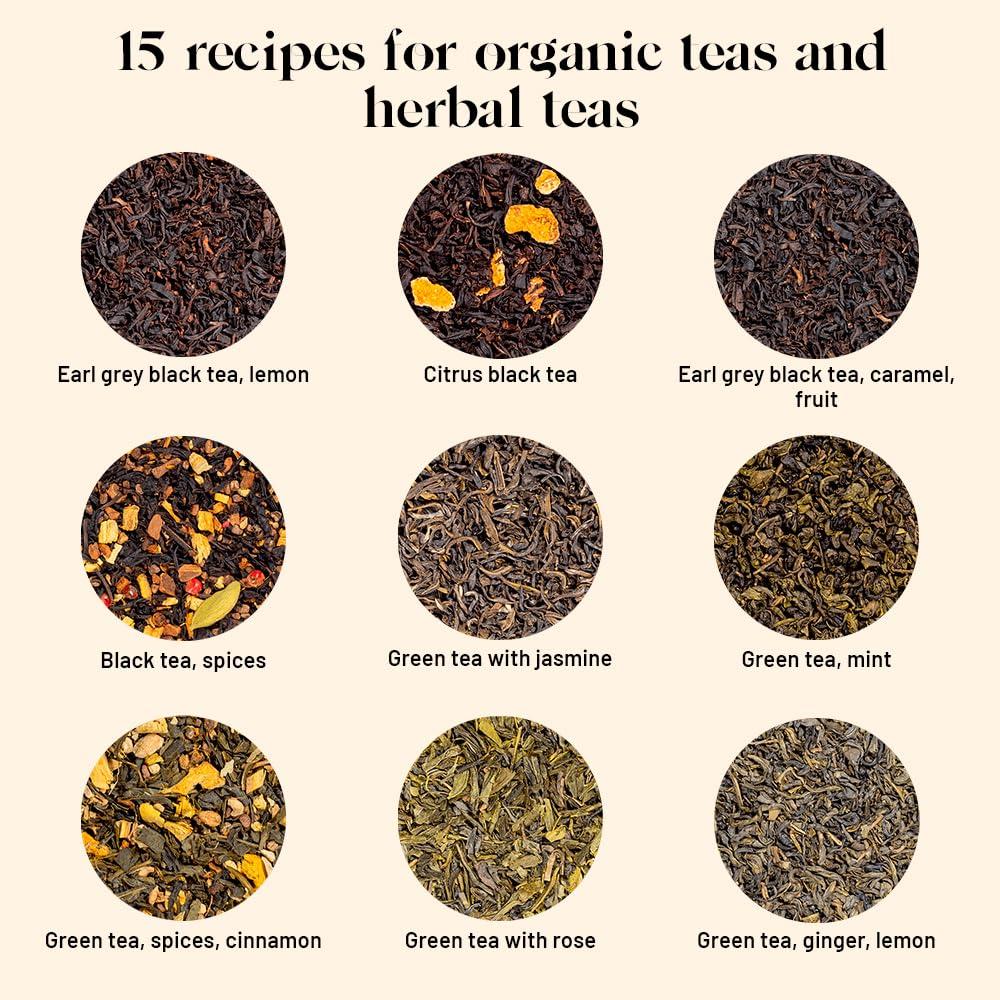 KUSMI TEA Kusmi Tea - \"The Collection\" Gift Set - 15 Iconic Kusmi Recipes + 100 Tea Bags + Tea Spoon - Organic Black, Green, White & Herbal Teas - Gift Idea for Women & Men - Loose Leaf Tea - 15 Tins of 0,9 oz