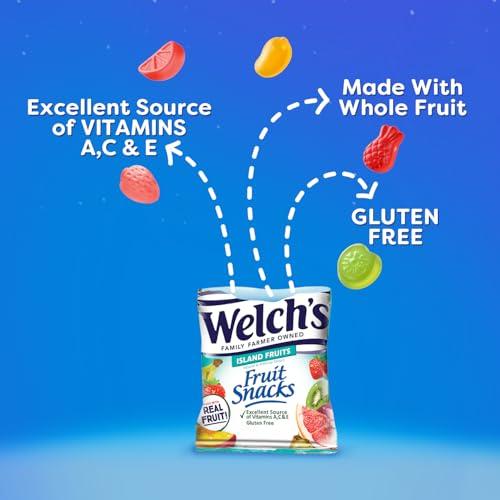 Welch's Welch\'s Fruit Snacks, Fruit Punch & Island Fruits Variety Pack, Gluten Free, Bulk Pack, Individual Single Serve Bags, 0.8 oz (Pack of 40)