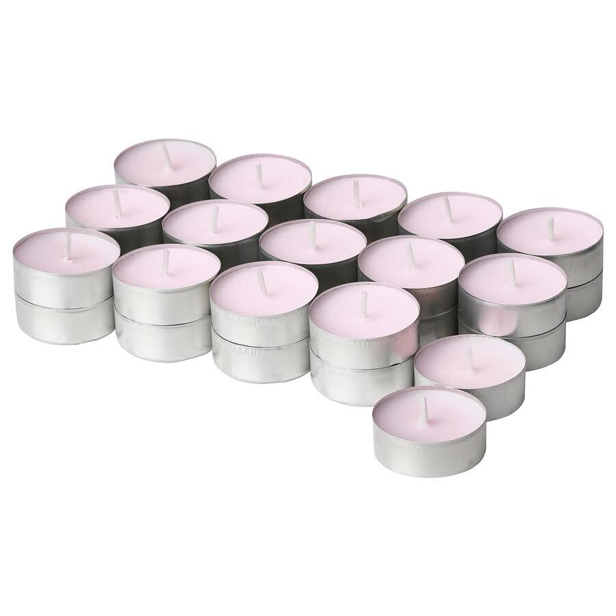 BC233 LUGNARE Mini Scented Candle Tealight Jasmin Scent Light Pink Candle, Aromatherapy Last 3,5 Hours Burn Time 30 Pieces for IKEA
