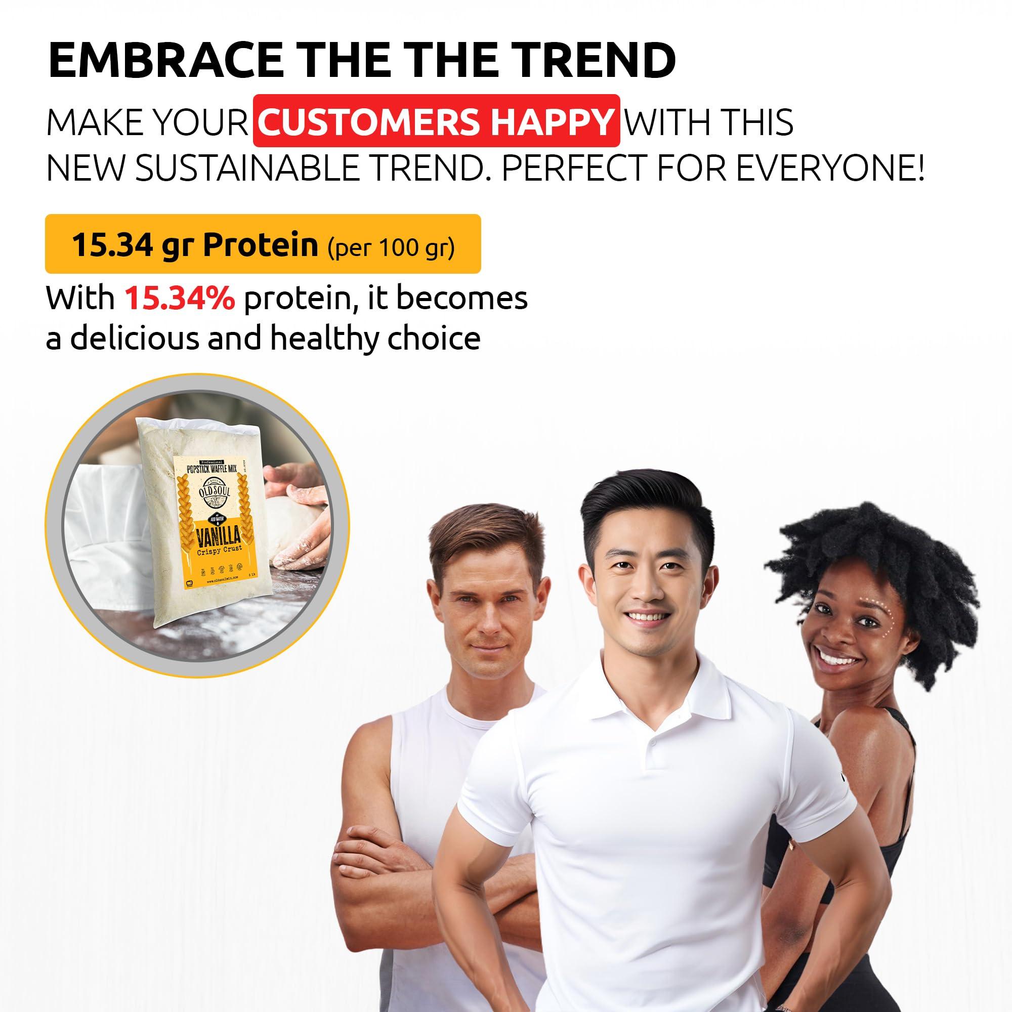 MIXES OLDSOUL OldSoul Professional Popstick Waffle Mix | Stick Waffles Dough Mix | Vanilla Flavor | 112 Waffles | 5 Lbs (5 Lbs, Traditional)