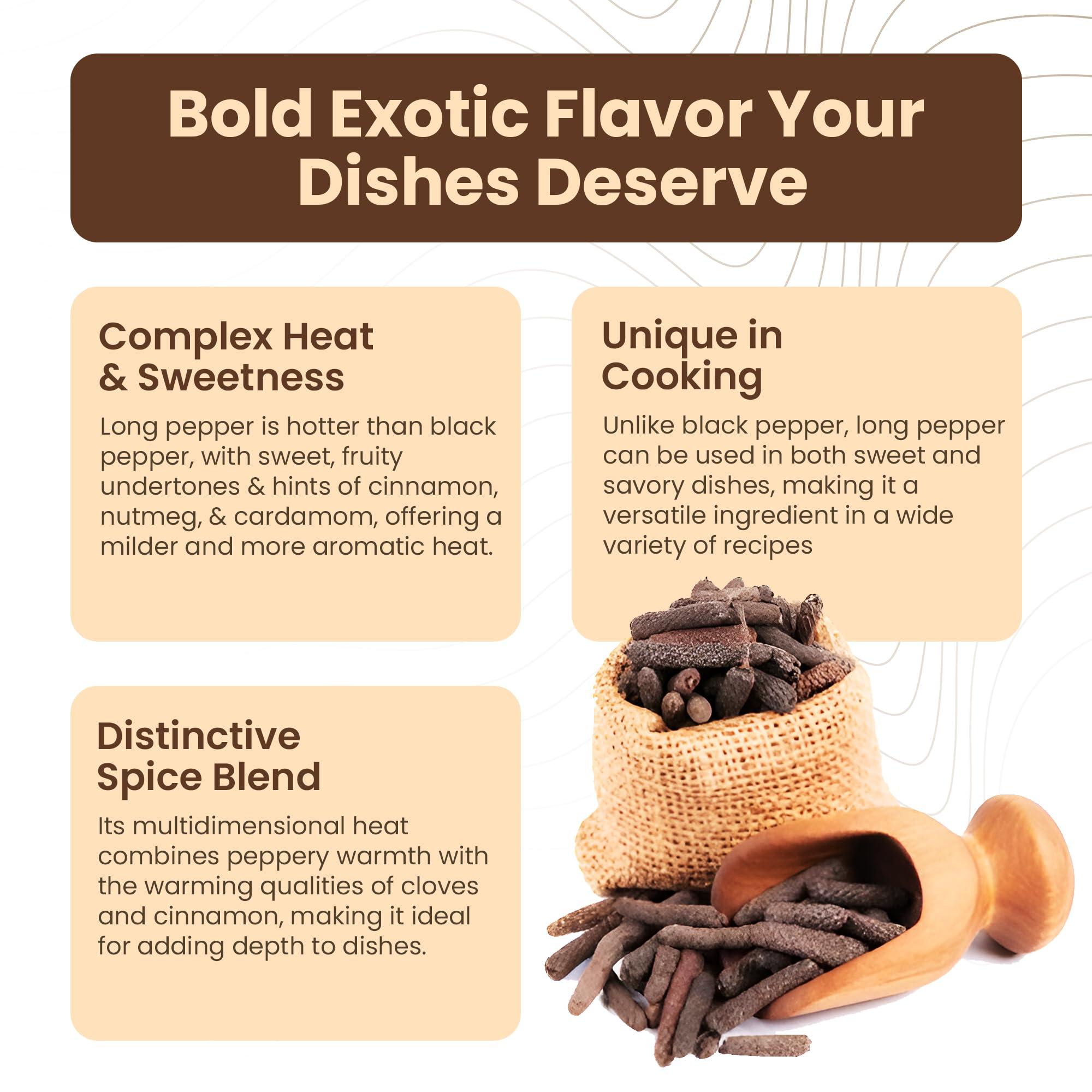 Ramaroma Ramaroma ( (Pipili),Lindy Pepper Whole (Long Pepper, Piper Longum, Pipli) 4oz (113g) ~ All Natural | Gluten Friendly | NON-GMO | Vegan | Indian Origin