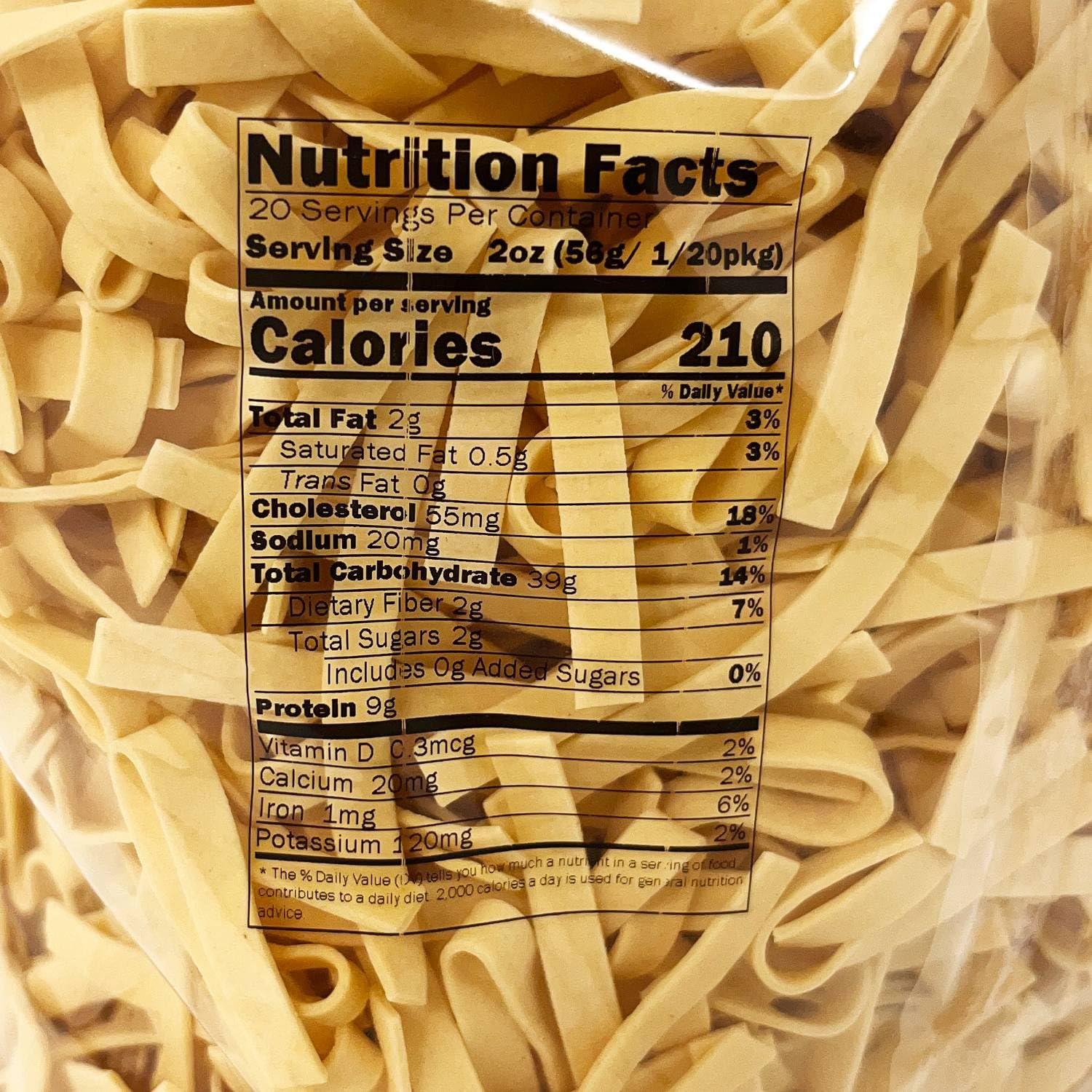 Lehman\'s Lehman\'s Homemade Egg Noodles, All Natural USA Made Amish Pasta, Case of Four Big 40 oz Bags, Extra Wide 1 Inch Width