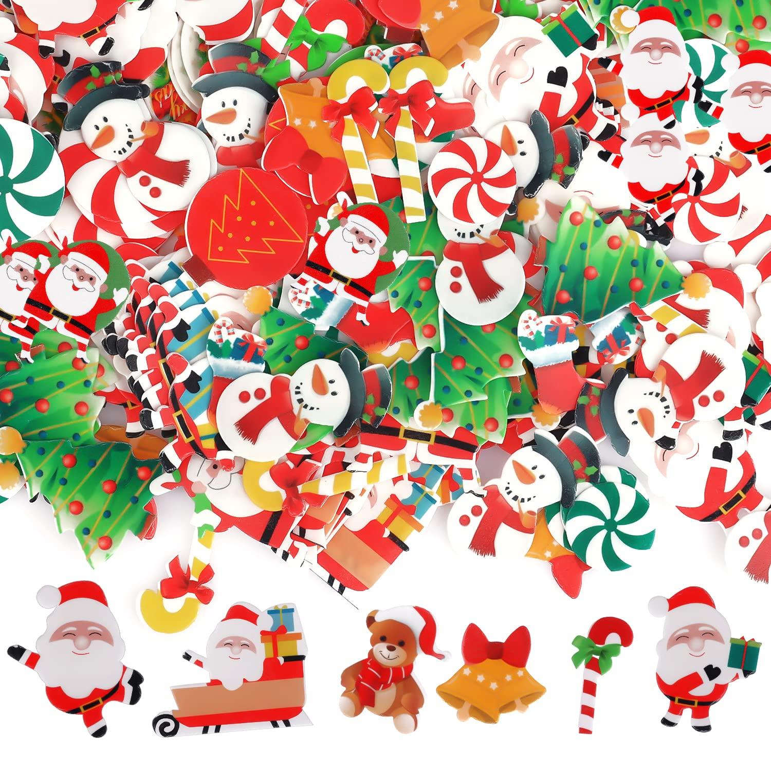 TOYMIS 300pcs Edible Christmas Cake Decorations, Edible Wafer Paper Christmas Cupcake Decorations Edible Christmas Cake Toppers for Xmas Festival birthday Party Food Decor