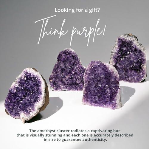 SAMSARI SAMSARI 4 to 5 Lb Amethyst Crystal Geode From Uruguay 4.5\" to 9\" Height, Natural Large Amethyst Cluster Rock Crystals and Healing Stones