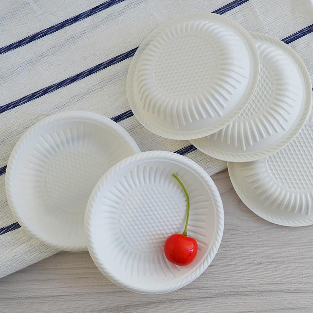 GSHLLO GSHLLO 100 Pcs 4 Inch Small Paper Plates Compostable Dessert Plates Round Appetizer Paper Plates Heavy Duty Cake Plates White Barbecue Plates Party Plate Tableware for Holiday Dinner