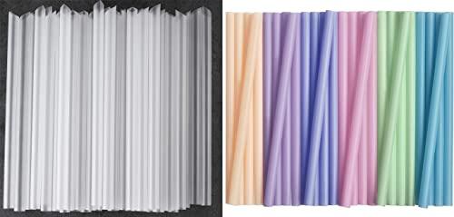 ALINK ALINK 100 Clear Boba Straws + 100 Color Boba Straws