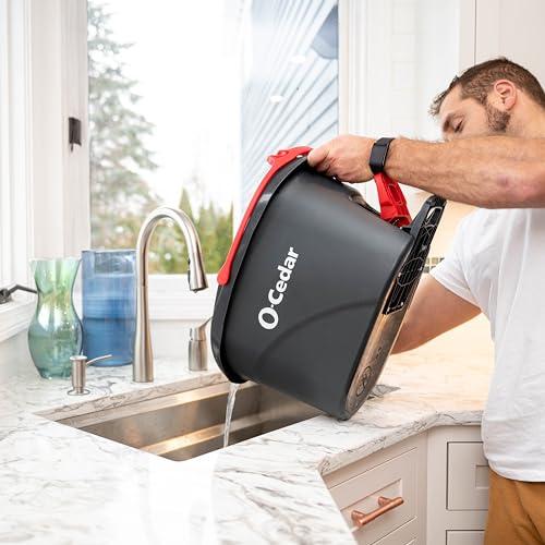O-Cedar O-Cedar EasyWring Microfiber Spin Mop, Bucket Floor Cleaning System, Red, Gray, Standard