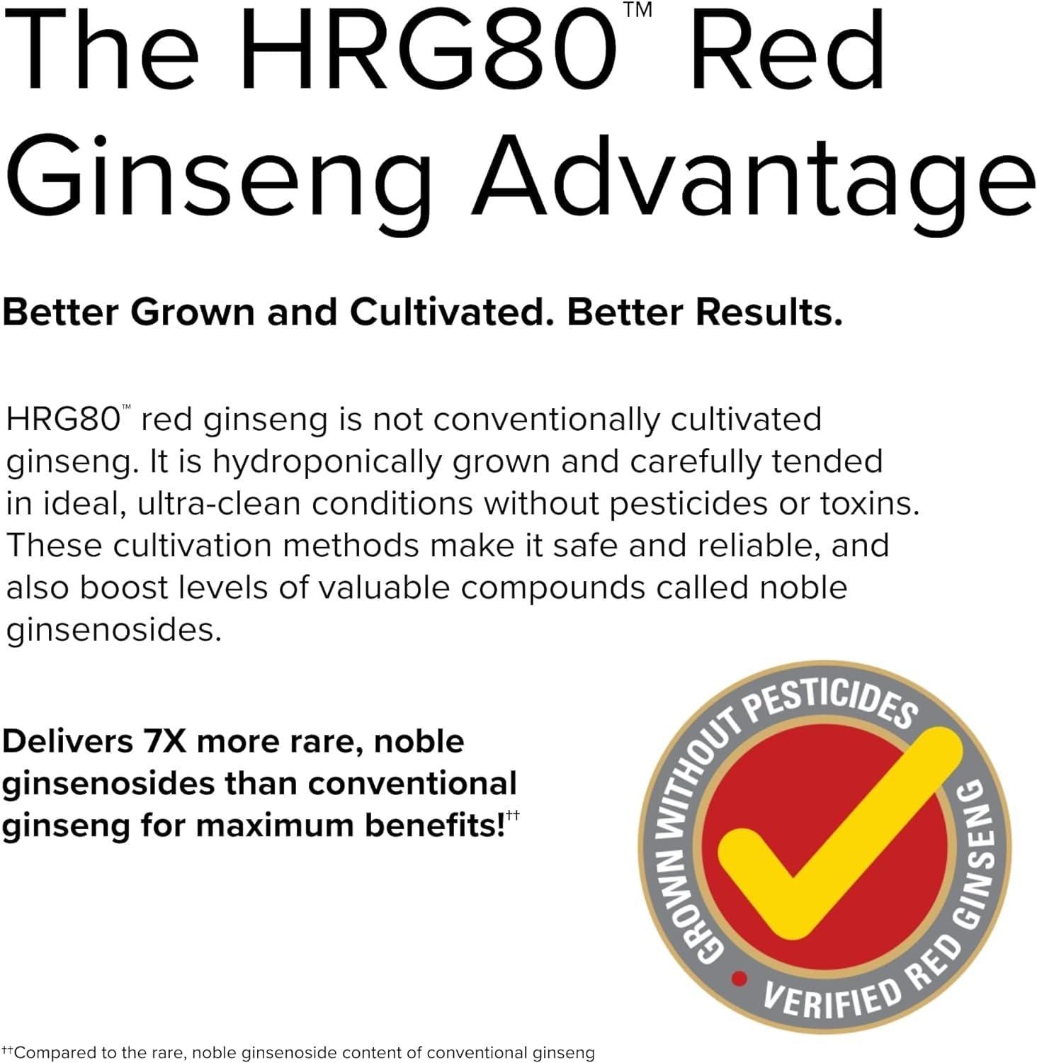 Terry Naturally Terry Naturally HRG80 Red Ginseng Energy - 30 Capsules - Red Ginseng Root Powder, Panax Ginseng, HRG80 - Non-GMO, Vegan, Gluten Free 30 Servings