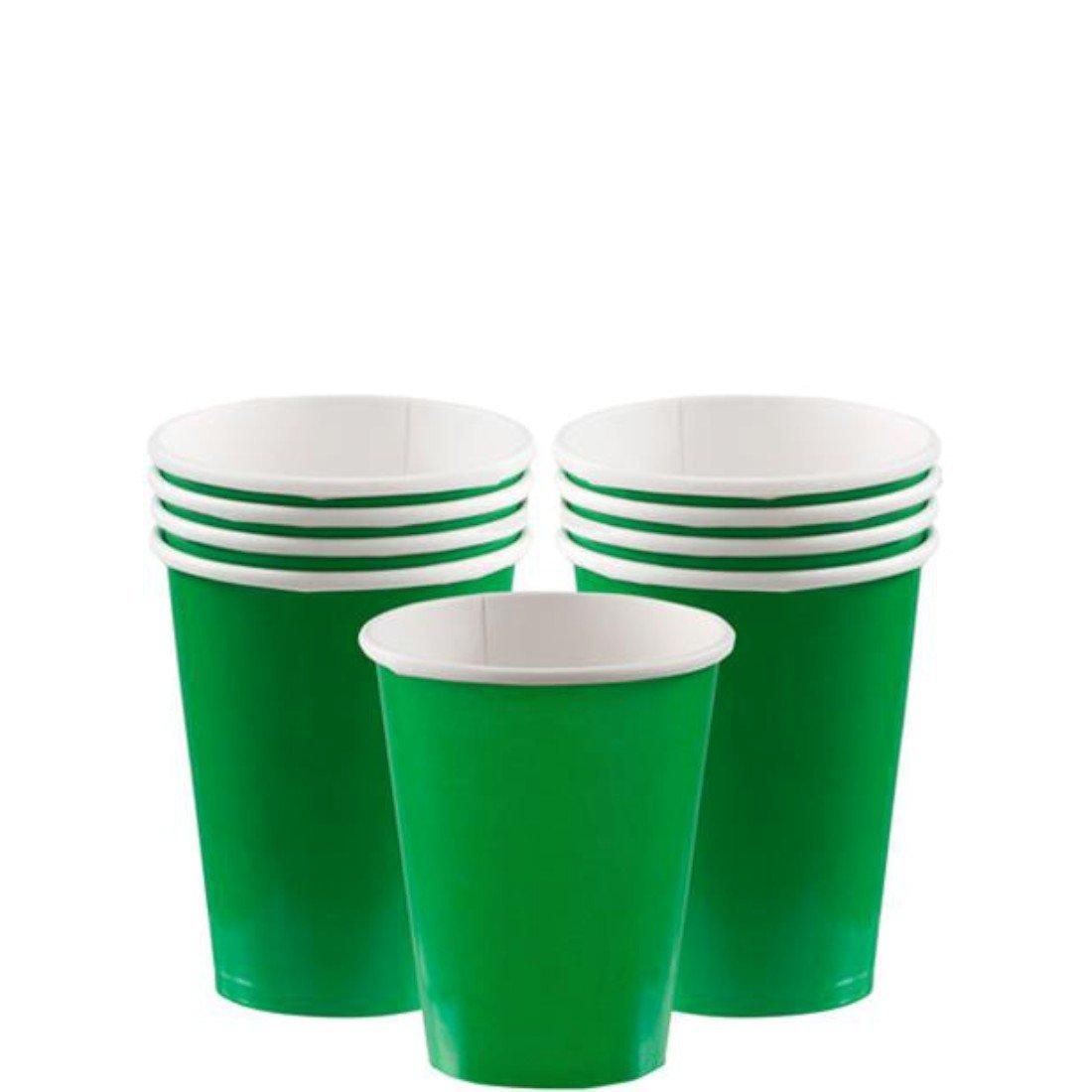 Unique Premium Emerald Green Paper Cups Set - 9oz (8 Ct) - Elegant & Eco-Friendly Party Drinkware - Perfect for Birthdays, Showers, & Special Celebrations