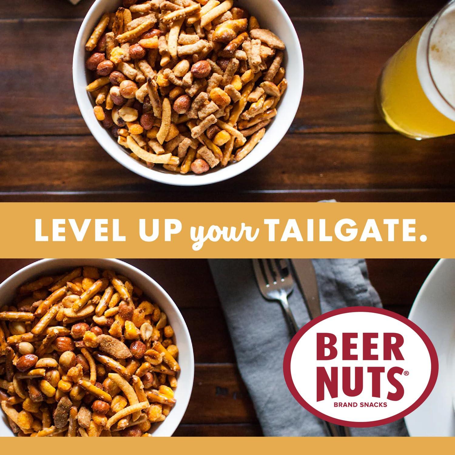 BEER NUTS Beer Nuts Brand Snacks, Original Nutcase, Perfect for Gifting, Original Peanuts, Original Bar Mix, Cashews, Almonds, Sweet & Spicy Bar Mix, Resealable Cans, Snackin\' Since 1953 (Pack of 4)