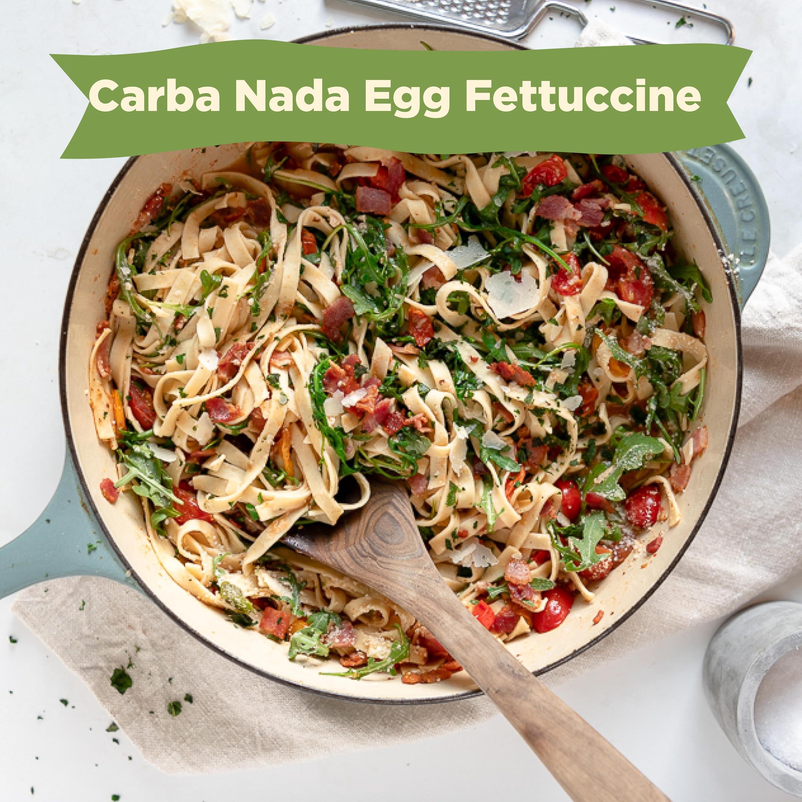 AL DENTE Al Dente Carba-Nada Variety Pack Lower Carb, High Protein Pasta. Includes Egg Fettuccine & Roasted Garlic Fettuccine. Keto-Friendly, Artisanal, Non-GMO, Cage-Free Eggs, 10oz Bags (Pack of 2).