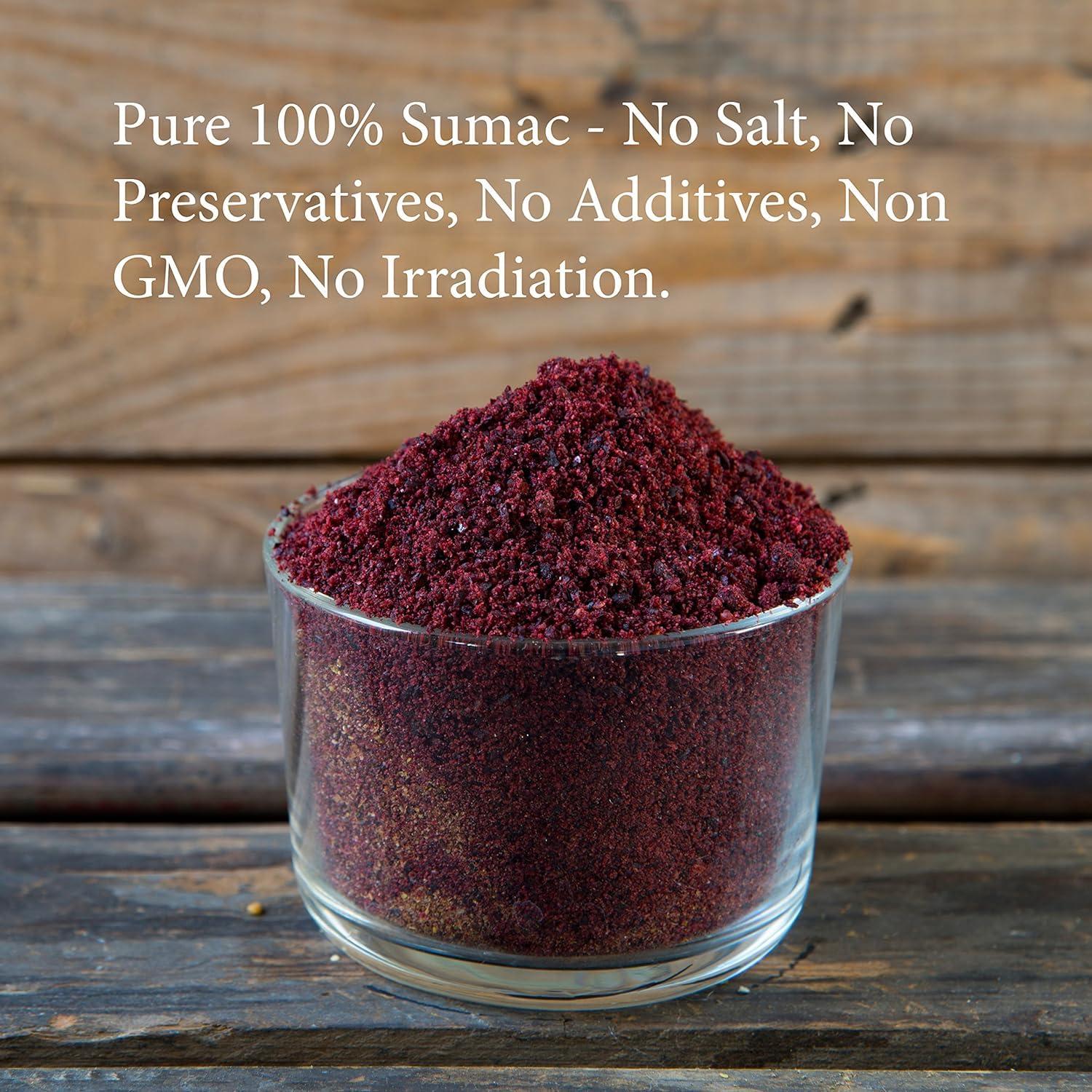 The Spice Way The Spice Way - Pure 100% Sumac, No Salt, no GMO, no Irradiation, Spice Seasoning Powder 8 oz (resealable bag) (Sumak)