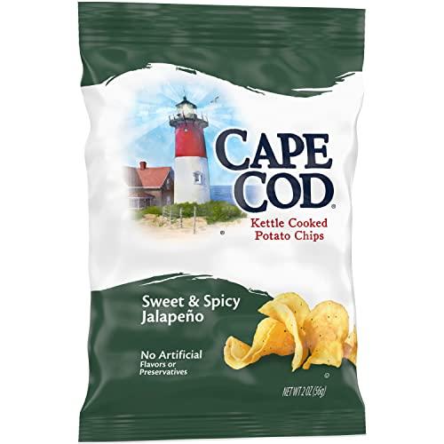 Cape Cod Cape Cod Potato Chips, Sweet and Spicy Jalapeno Kettle Chips, 2 Oz (Pack of 6)
